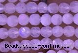 CTG831 15.5 inches 3mm faceted round tiny white moonstone beads