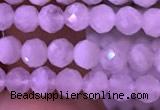 CTG833 15.5 inches 5mm faceted round tiny white moonstone beads