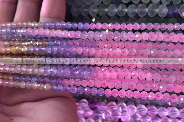 CTG838 15.5 inches 3mm faceted round tiny morganite beads