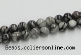 CTJ02 16 inches 6mm round black water jasper beads wholesale