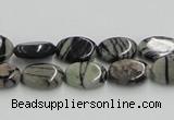 CTJ10 16 inches 8*12mm oval black water jasper beads wholesale