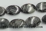 CTJ12 16 inches 13*18mm oval black water jasper beads wholesale