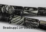 CTJ203 15.5 inches 12*20mm tube black water jasper beads wholesale