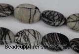 CTJ220 15.5 inches 15*20mm oval black water jasper beads wholesale