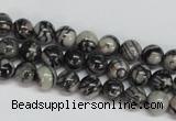 CTJ25 15.5 inches 8mm round black water jasper beads wholesale