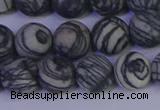 CTJ403 15.5 inches 10mm round matte black water jasper beads