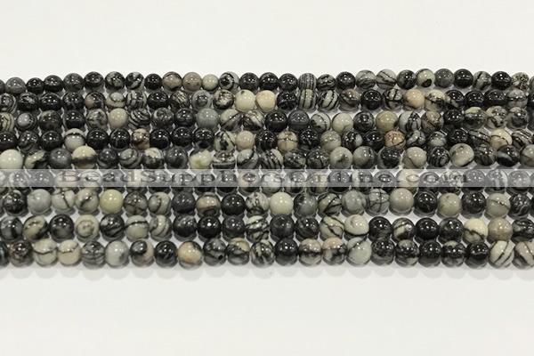 CTJ410 15.5 inches 4mm round black water jasper gemstone beads wholesale