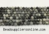 CTJ411 15.5 inches 6mm round black water jasper gemstone beads wholesale