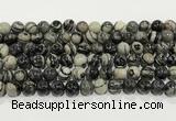 CTJ412 15.5 inches 8mm round black water jasper gemstone beads wholesale