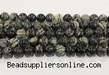 CTJ414 15.5 inches 12mm round black water jasper gemstone beads wholesale