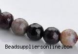 CTO02 multicolored 8mm  faceted round natural tourmaline beads