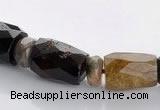 CTO09 faceted column & roundel natural tourmaline bead wholesale