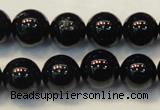 CTO105 15.5 inches 14mm round natural black tourmaline beads