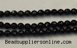 CTO106 15.5 inches 5mm faceted round natural black tourmaline beads