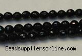 CTO107 15.5 inches 6mm faceted round natural black tourmaline beads