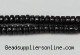 CTO122 15.5 inches 4*8mm rondelle black tourmaline beads