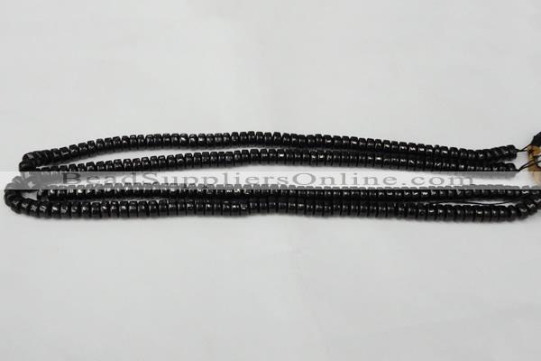 CTO122 15.5 inches 4*8mm rondelle black tourmaline beads