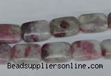 CTO209 15.5 inches 8*12mm rectangle pink tourmaline gemstone beads