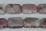 CTO211 15.5 inches 13*18mm rectangle pink tourmaline gemstone beads