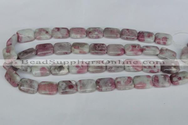 CTO211 15.5 inches 13*18mm rectangle pink tourmaline gemstone beads