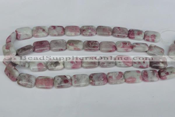 CTO212 15.5 inches 15*20mm rectangle pink tourmaline gemstone beads