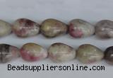 CTO218 15.5 inches 10*14mm teardrop pink tourmaline gemstone beads