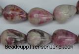 CTO219 15.5 inches 13*18mm teardrop pink tourmaline gemstone beads