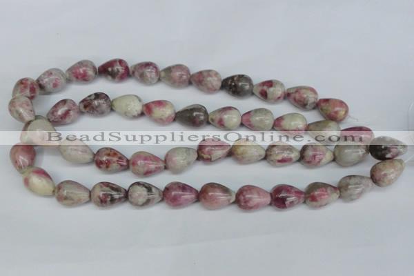 CTO219 15.5 inches 13*18mm teardrop pink tourmaline gemstone beads