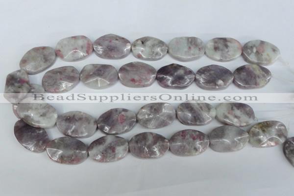 CTO233 15.5 inches 20*30mm wavy oval tourmaline gemstone beads