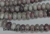 CTO237 15.5 inches 5*8mm rondelle pink tourmaline gemstone beads