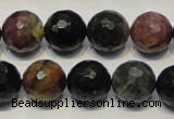 CTO31 15.5 inches 14mm faceted round natural tourmaline beads