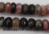 CTO377 15.5 inches 5*8mm faceted rondelle natural tourmaline beads