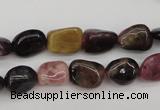 CTO382 15.5 inches 9*11mm natural tourmaline nuggets beads