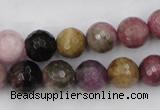 CTO45 15.5 inches 8mm faceted round natural tourmaline beads