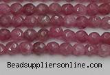 CTO656 15.5 inches 4mm faceted round Chinese tourmaline beads