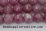 CTO658 15.5 inches 8mm faceted round Chinese tourmaline beads