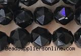 CTO716 15.5 inches 6mm faceted nuggets black tourmaline beads