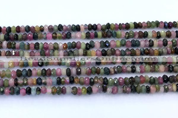 CTO740 15 inches 2.5*4mm faceted rondelle tourmaline beads