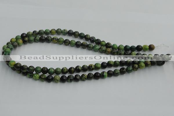 CTP03 15.5 inches 8mm round yellow green pine gemstone beads wholesale