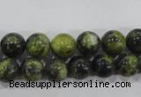 CTP103 15.5 inches 10mm round yellow pine turquoise beads wholesale