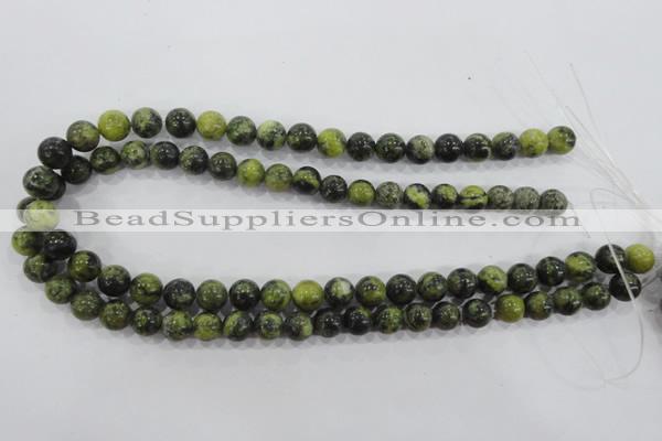 CTP103 15.5 inches 10mm round yellow pine turquoise beads wholesale