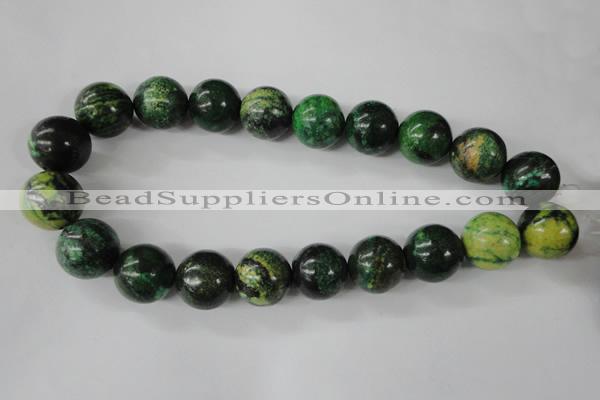 CTP208 15.5 inches 20mm round yellow pine turquoise beads wholesale