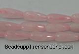 CTR01 15.5 inches 6*16mm faceted teardrop rose quartz beads