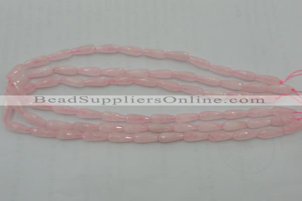 CTR01 15.5 inches 6*16mm faceted teardrop rose quartz beads