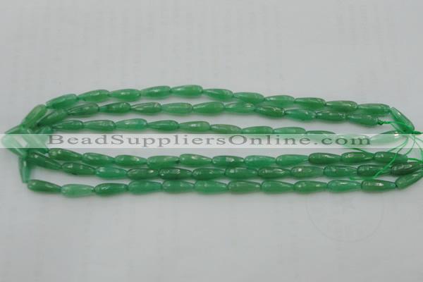 CTR07 15.5 inches 6*16mm faceted teardrop green aventurine beads