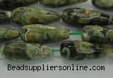 CTR101 15.5 inches 8*20mm faceted teardrop rhyolite gemstone beads