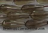 CTR110 15.5 inches 8*20mm faceted teardrop smoky quartz beads