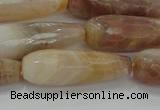 CTR141 15.5 inches 10*30mm faceted teardrop yellow agate beads