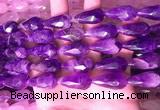 CTR306 15.5 inches 10*25mm faceted teardrop dogtooth amethyst beads