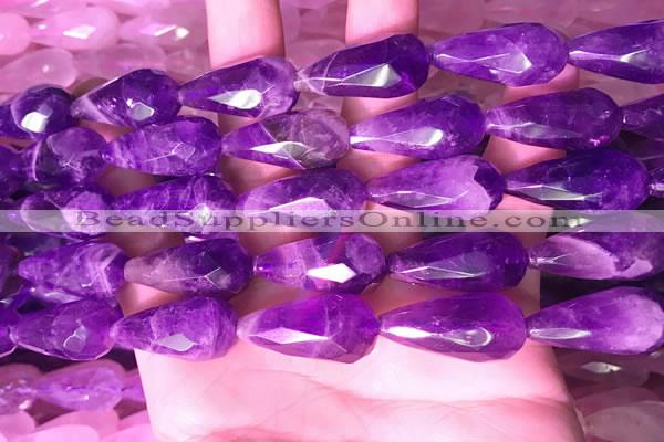 CTR306 15.5 inches 10*25mm faceted teardrop dogtooth amethyst beads